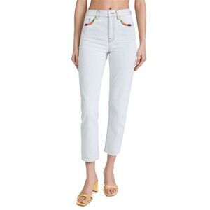 Something Navy Embroidered Jeans